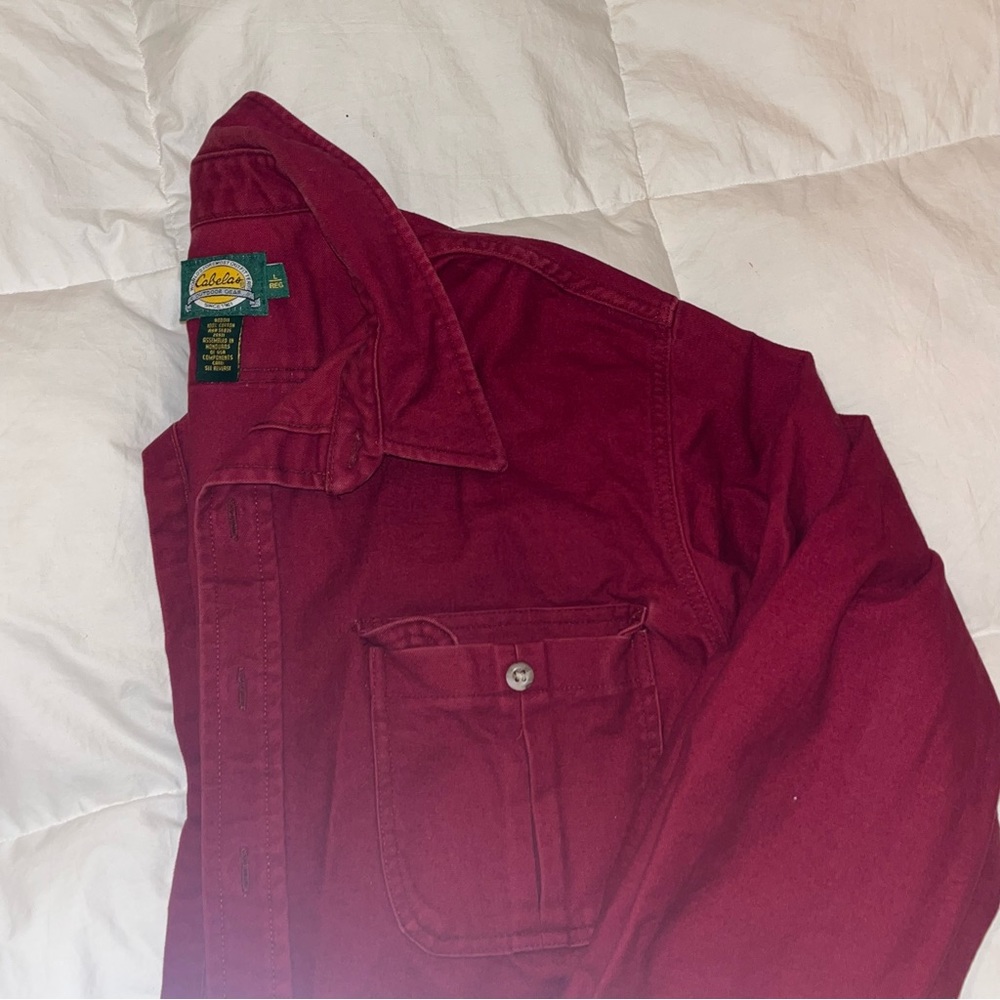 Cabela’s Red Button Up Flannel - image 3